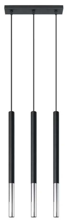 Sollux SL.0886 - Luster na lanku MOSAIC 3xG9/12W/230V čierna/chróm