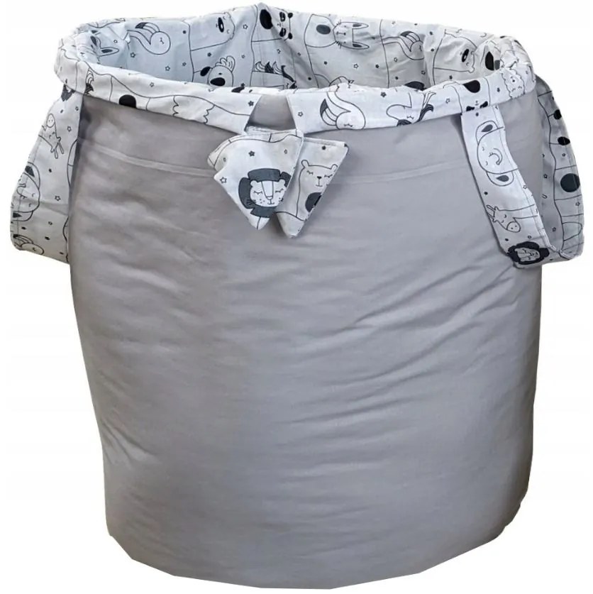 Detský kôš na hračky ANIMALS - MADAGASKAR - šedý