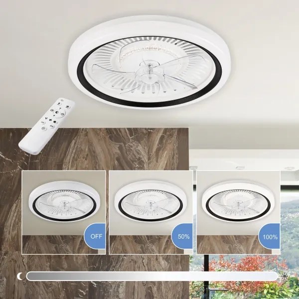 LED Stropné svietidlo s ventilátorom GEMMA LED/37W/230V biela + DO