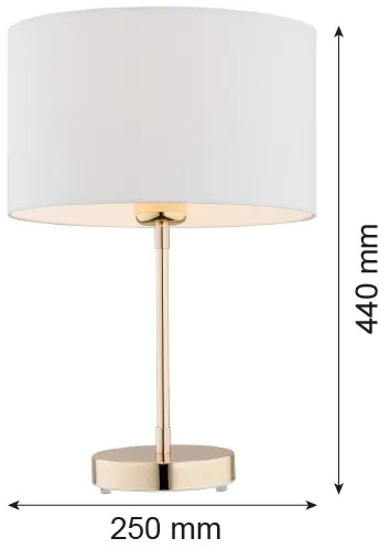 Argon 4301 - Stolná lampa KARIN 1xE27/15W/230V biela/mosadz