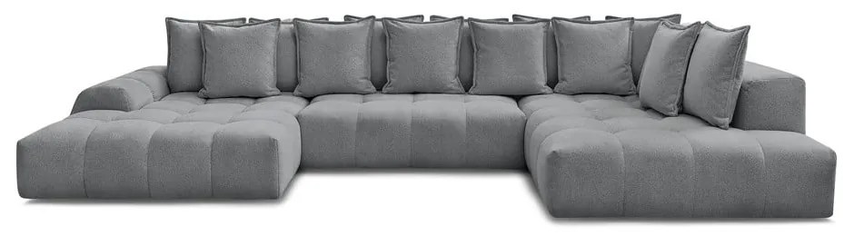 Tmavosivá ženilková rozkladacia/s úložným priestorom rohová pohovka (pravý roh/do tvaru "U") Everest – Bobochic Paris