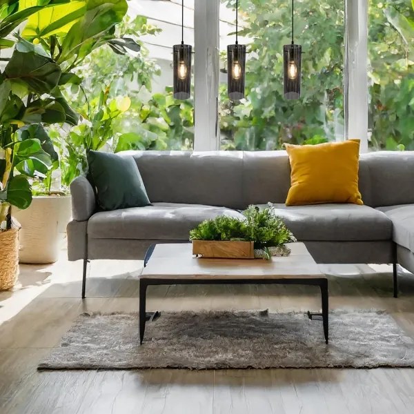 Luster na lanku PADOVA 3xE27/15W/230V čierna