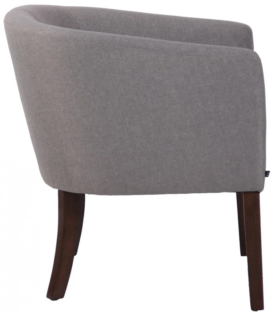 Design-Shop Kreslo Nemea - látka, drevené nohy antik tmavé - Sivá
