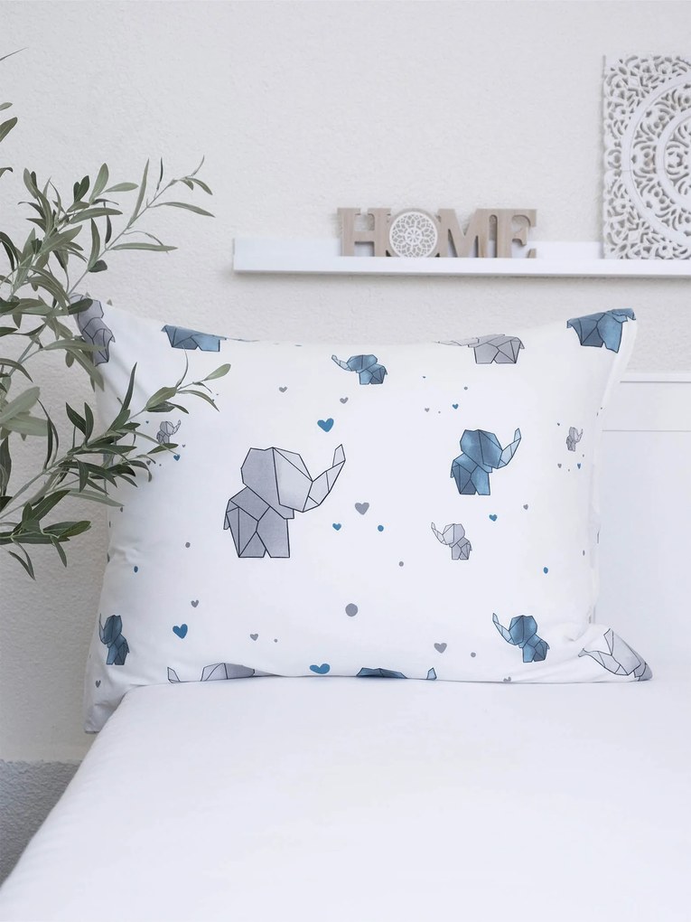 Bavlnená obliečka na vankúš Renforcé 70 × 90 cm - Slony