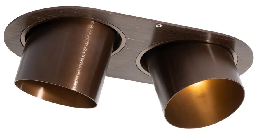 Okrúhle zapustené bodové svetlo tmavá bronz GU10 70 mm sklopné 2-svetlo - Installa