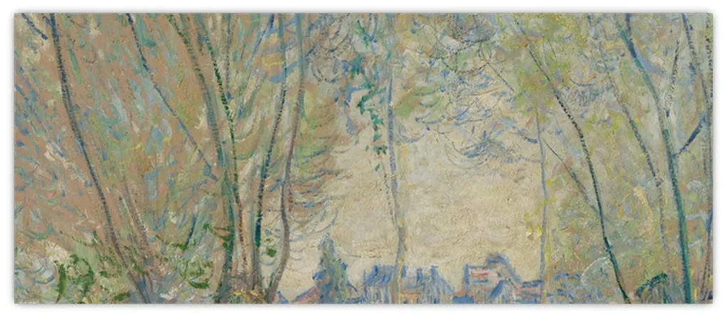 Obraz - Claude Monet, Woman Seated under the Willows, reprodukcia (120x50 cm)