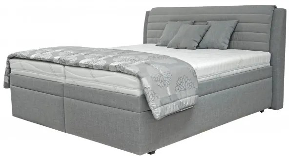 Sconto Posteľ s polohovacím roštom YORK sivá, 180x200 cm