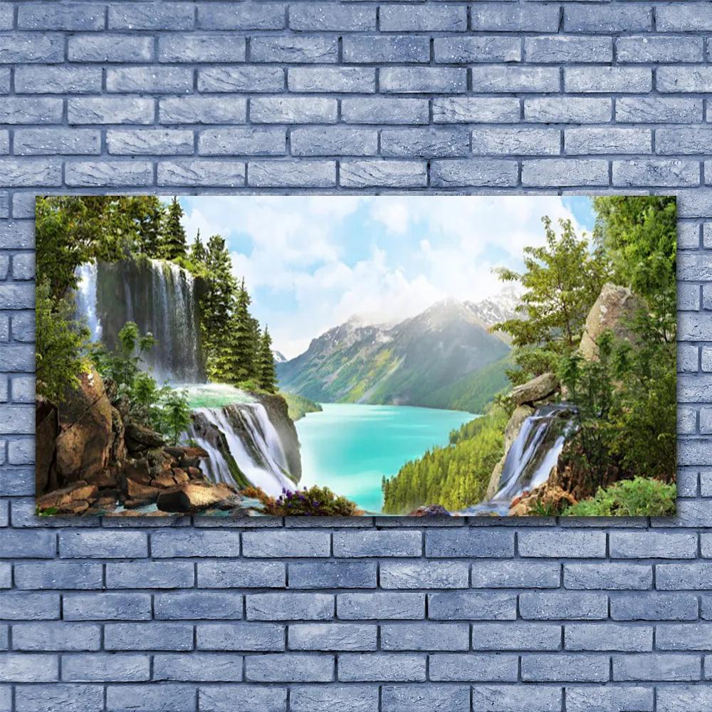 Obraz plexi Záliv vodopád hory 120x60 cm