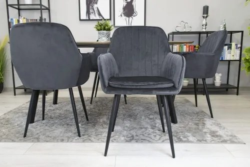 Bestent Jedálenská stolička zamatová Dark Grey Velvet