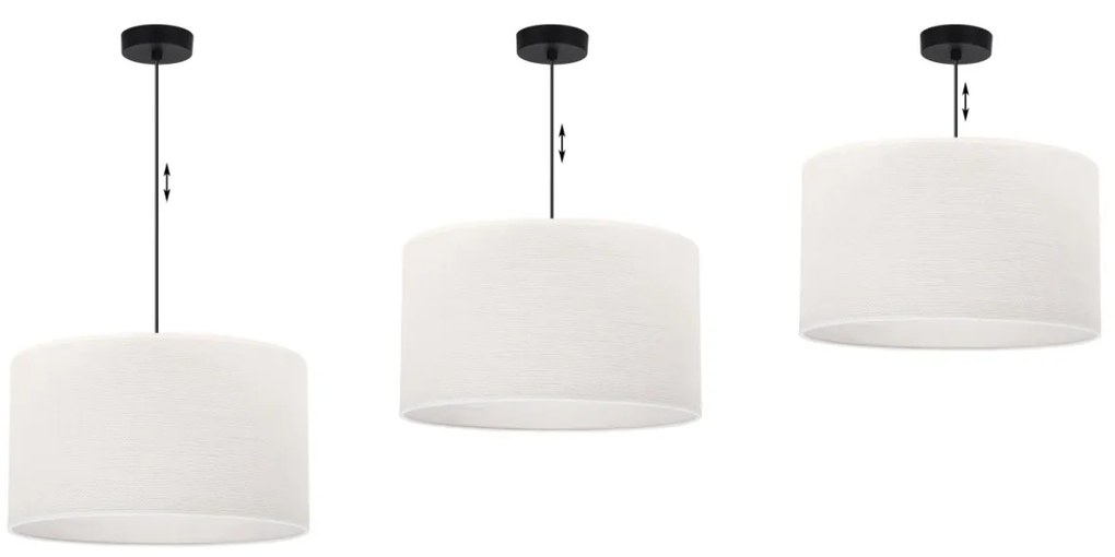 Závesné svietidlo Juta, 1x biele jutové tienidlo, (fi 40cm), b