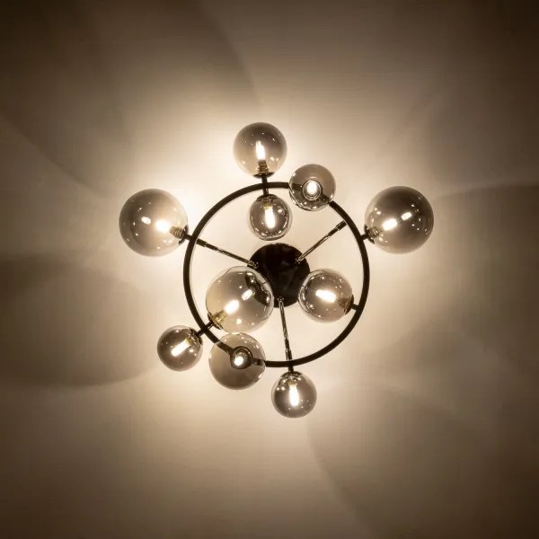 Brilagi - LED Prisadený luster MILLA 10xG9/3W/230V čierny chróm/dymová