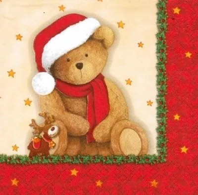 PAPSTAR Papierové obrúsky vianočné Lovely bear