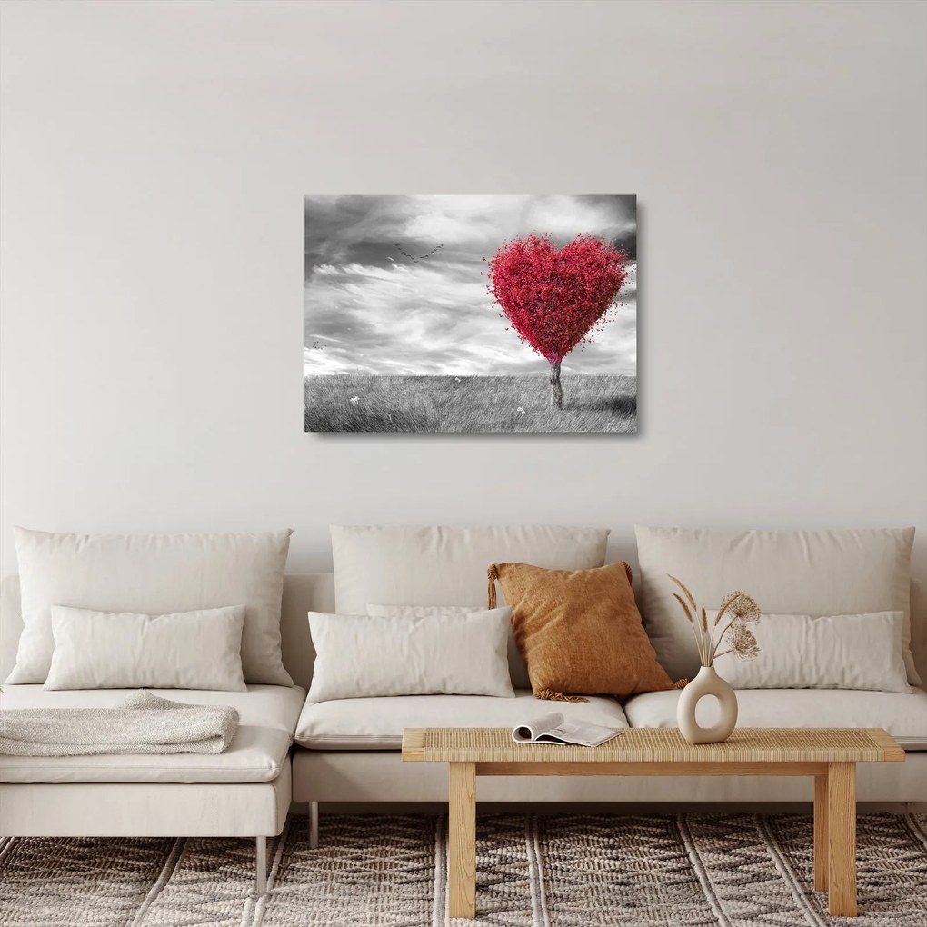 Sklenený obraz - Srdce korunou stromu (70x50 cm)