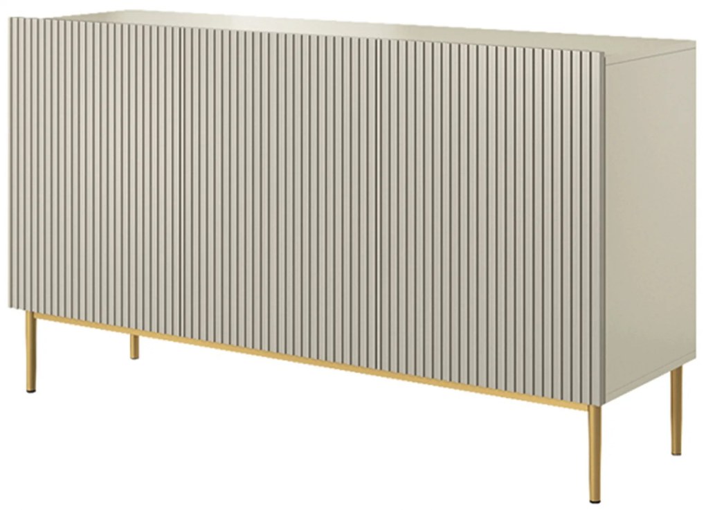 Komoda Nicole 150 cm - kašmírová / zlatá