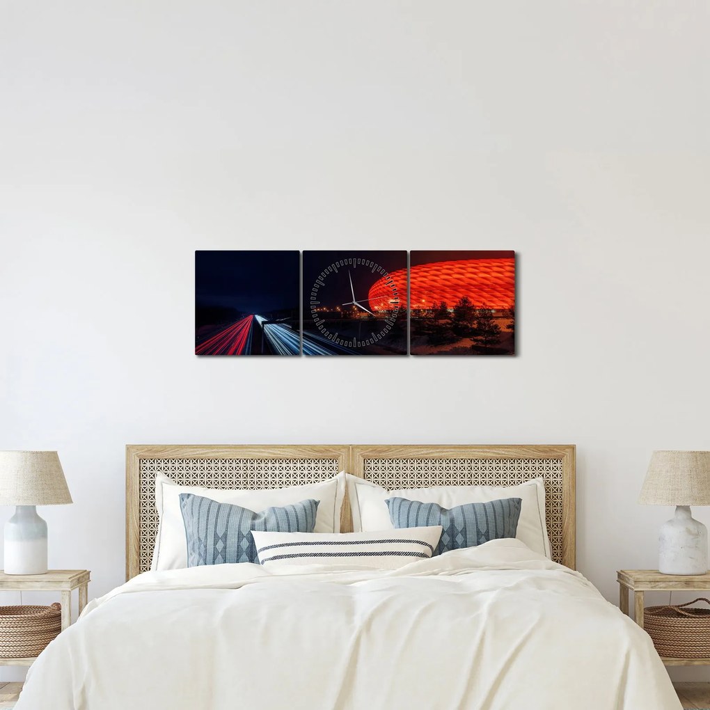 Obraz diaľnice (s hodinami) (90x30 cm)