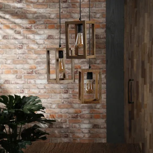 Luster 82-73 3 x Wooden mango frame - Komfort-nábytok