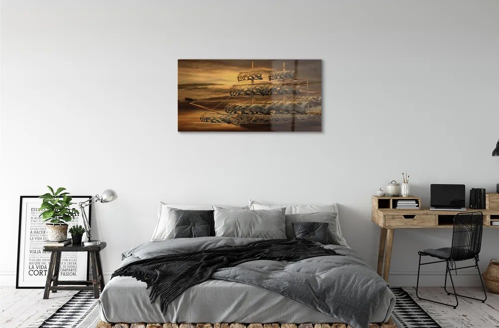 Obraz plexi Morská loď mraky 100x50 cm