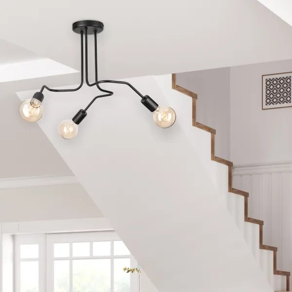 Prisadený luster MATYLDA 3xE27/60W/230V čierna