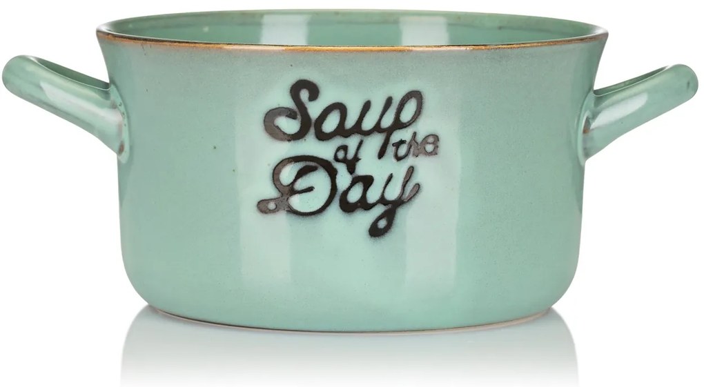 Kameninová miska na polievku Soup 500 ml zelená
