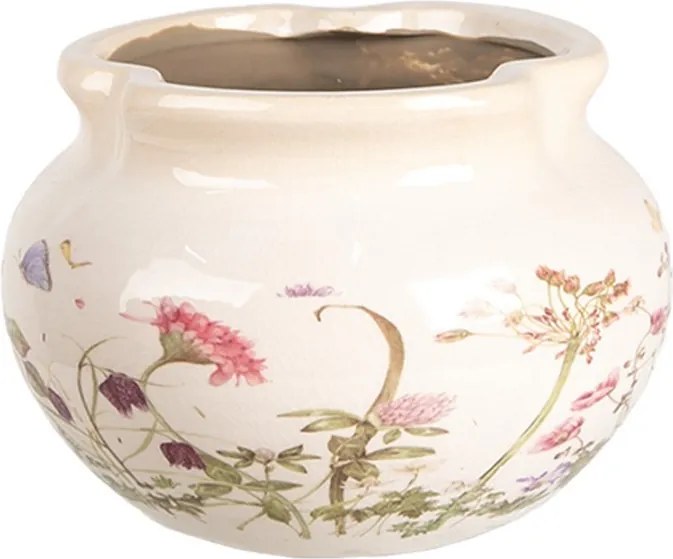 Keramický obal na kvetináč s lúčnymi kvetmi Flowers of Love S - Ø 17*12 cm