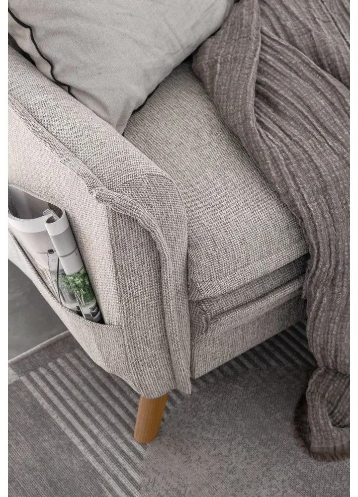 Sivobéžová rozkladacia/s úložným priestorom rohová pohovka (pravý roh/s leňoškou) Charming Charlie – Miuform