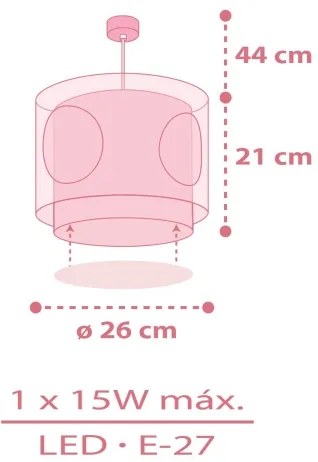 Dalber 60912 - Detský luster PRINCESS DANCE 1xE27/15W/230V ružový