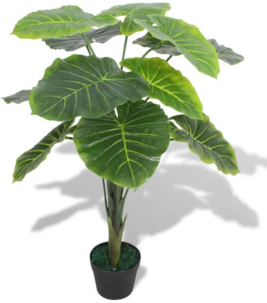 vidaXL Umelá rastlina, kolokázia s kvetináčom 70 cm, zelená