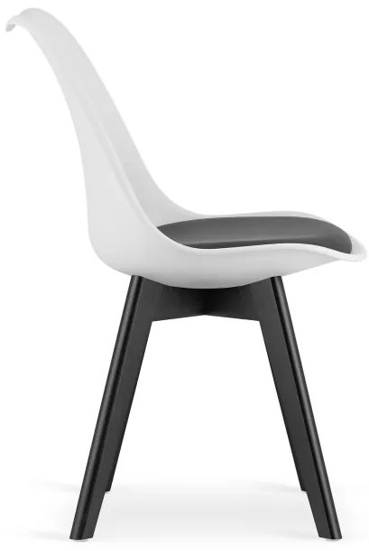 Jedálenská stolička MARK - biela / čierna (čierne nohy)