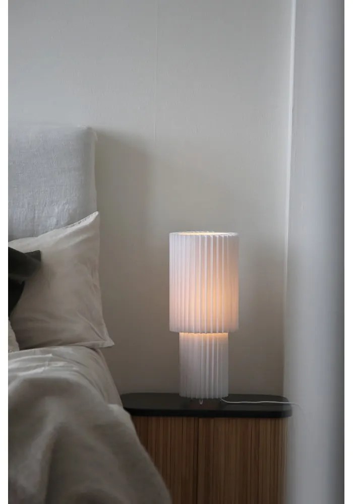 Biela stolová lampa s textilným tienidlom (výška 45 cm) Catis – Markslöjd