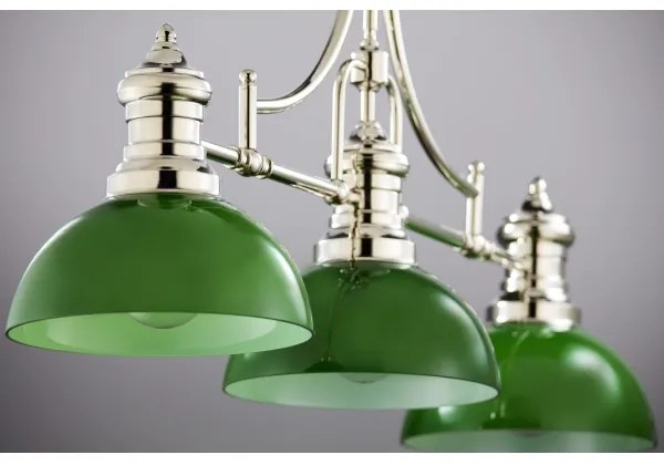 Jupiter 2072 - Luster na tyči PLATINO 3xE27/15W/230V zelená/lesklý chróm