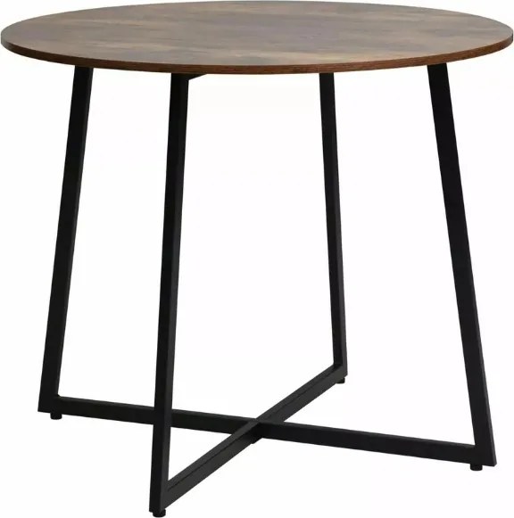 AKCIA Okrúhly jedálenský stôl LUNA 90 cm, rustikálne hnedá II. akosť