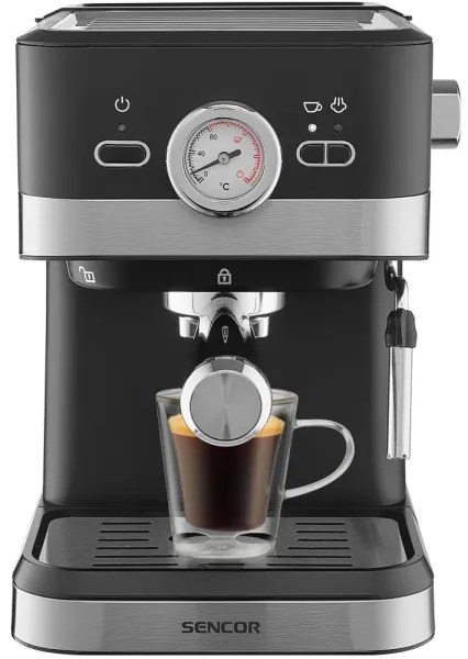 Sencor pákový espresso kávovar 1050W/230V čierny/matný chróm