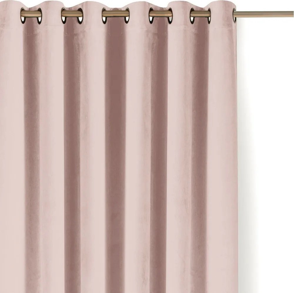 Svetloružový zamatový dimout záves 400x225 cm Velto – Filumi