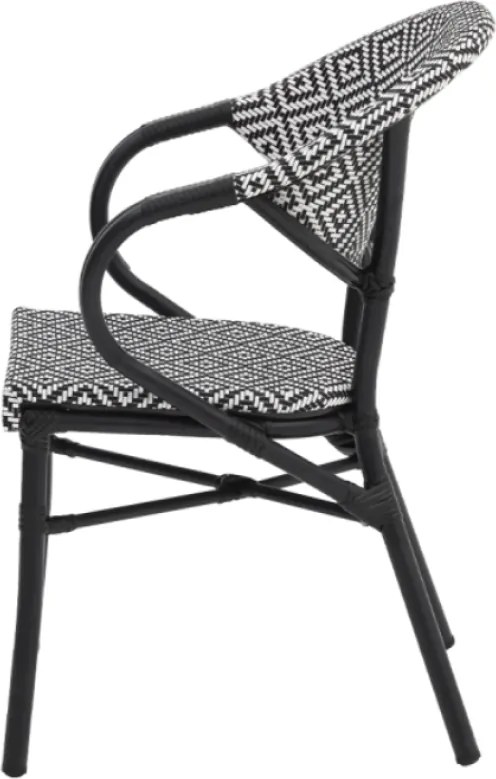 VENUS záhradná stolička s podrúčkami black