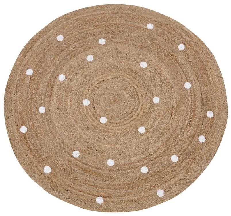 Okrúhly jutový koberec ø 140 cm béžový KHARRA Beliani