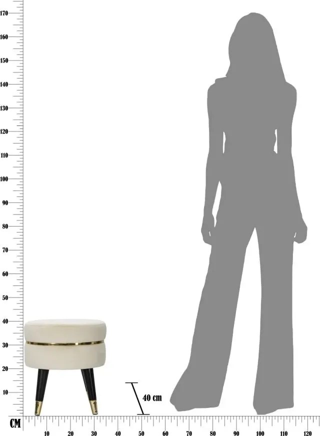 Taburet PARIS 35 cm krémový