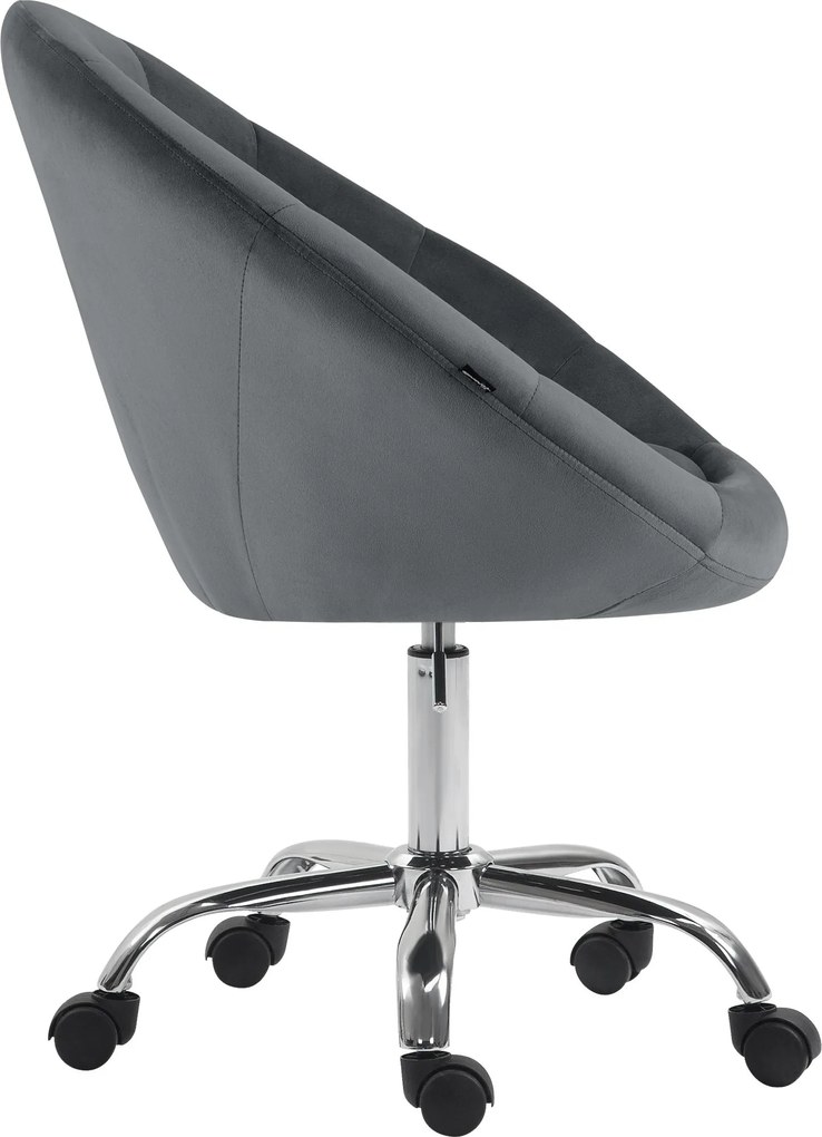Pracovná stolička London zamat - tmavosivá