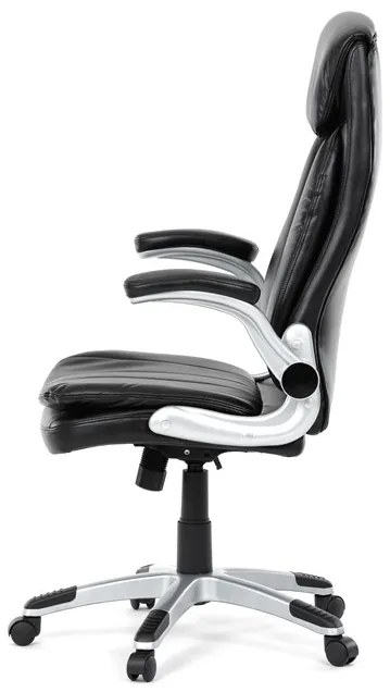 Autronic BONTEC Kancelárske kreslo, hojdací mechanizmus, čierna ekokoža, KA-F1218 BK Farba: Šedá