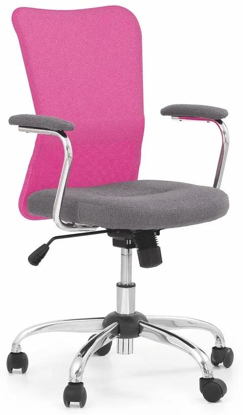 Detská stolička na kolieskach ANDY — látka, viac farieb Ružová