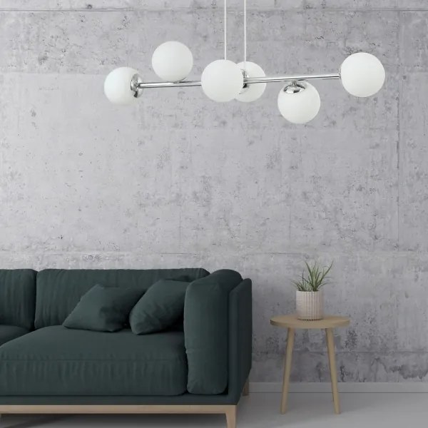 Luster na lanku MADDIE 6xE14/5W/230V lesklý chróm