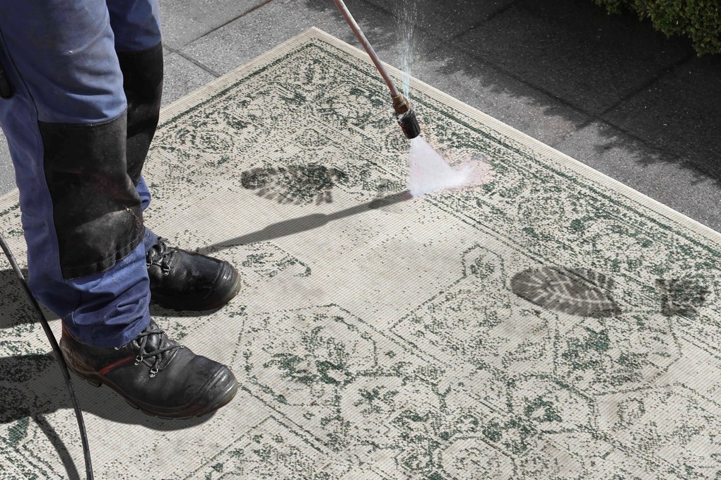 Hanse Home, Kusový koberec Twin Supreme 104139 Green / Cream – na von aj na doma, 80x150, zelená, chodba / predsieň