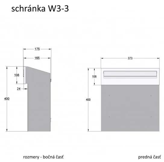 W3 - 3 poštová schránka RAL7016 / nerez Nerez / Antracit