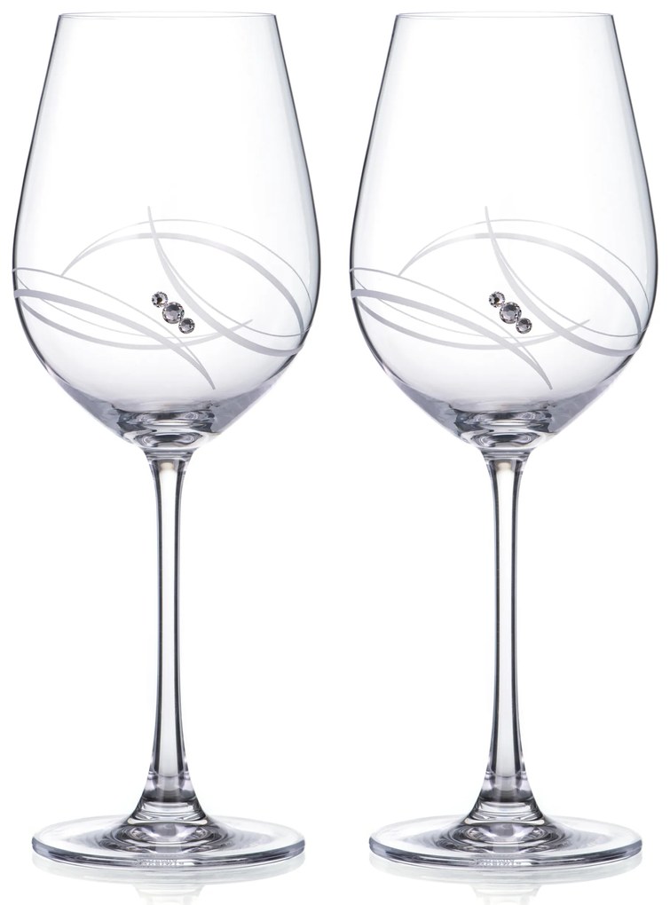 Diamante pohár na červené víno Atlantis s kryštálmi Swarovski 500 ml 2KS