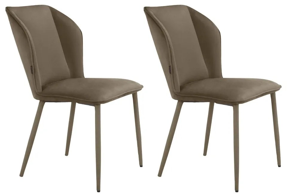 Hnedé zamatové jedálenské stoličky v súprave 2 ks Wilma – Støraa