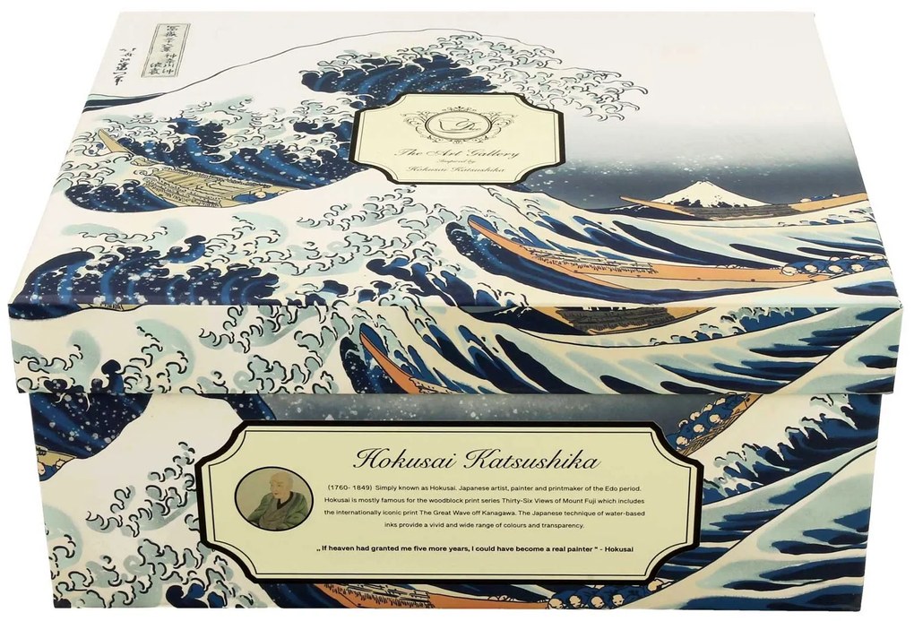Porcelánová šálka s podšálkou Hokusai The Great Wave 250 ml sada 2ks