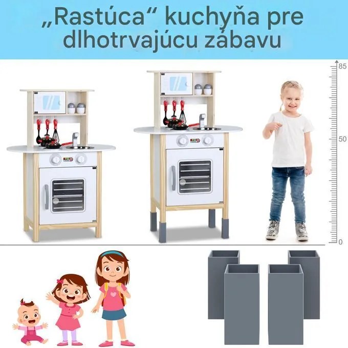 InternetovaZahrada Detská drevená kuchynka - farebná