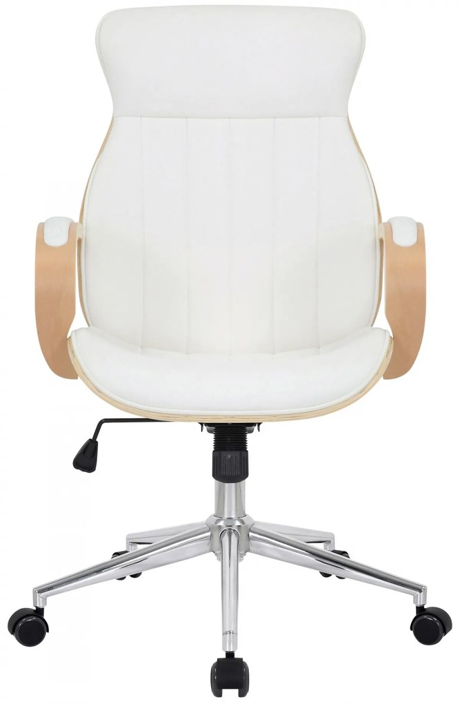 Design-Shop Kancelárska stolička Melilla - drevo natura - Biela