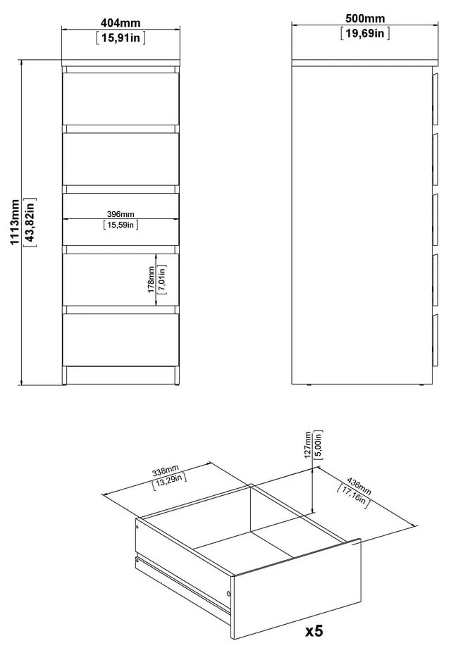 Komoda v dekore duba v prírodnej farbe 40x111x50 cm Naia – Tvilum