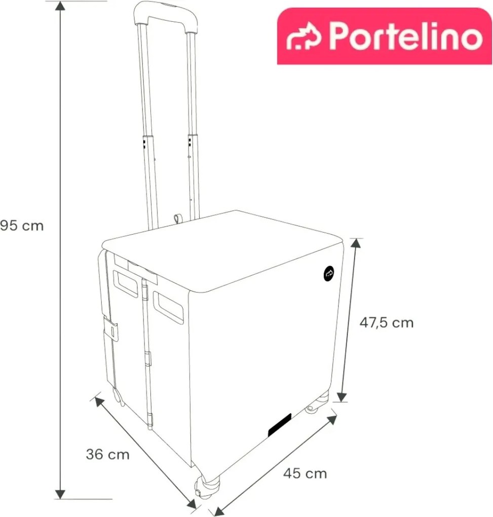 Skladací nákupný vozík PORTELINO béžový