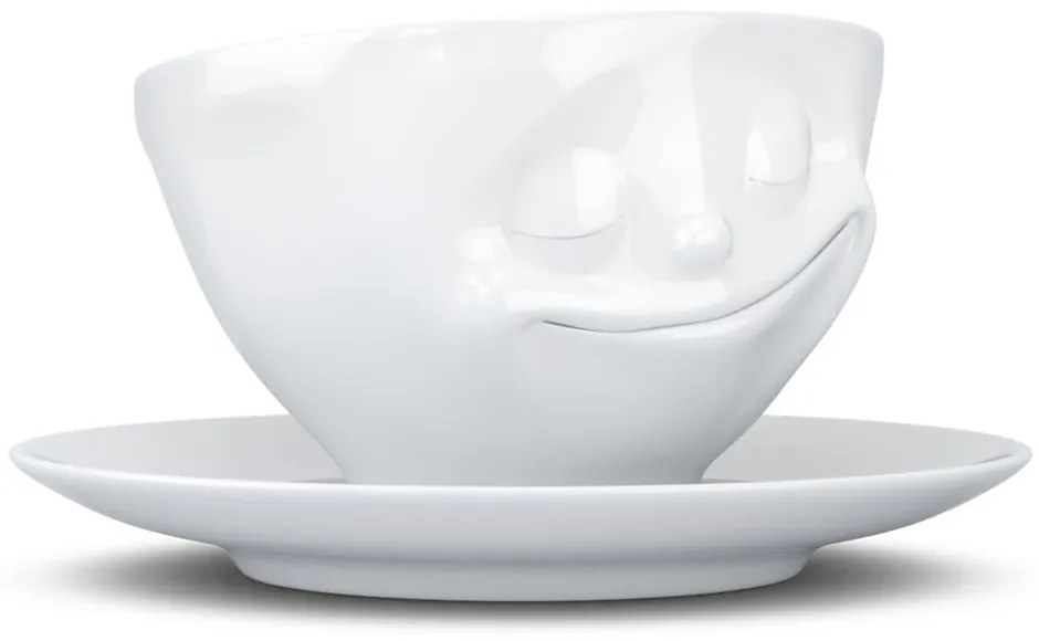 Biela šťastná porcelánová šálka na kávu 58products, objem 200 ml